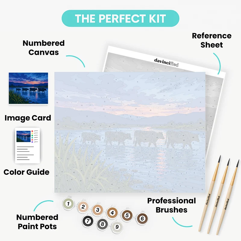 Dusk River Crossing - Paint by Numbers Kit
