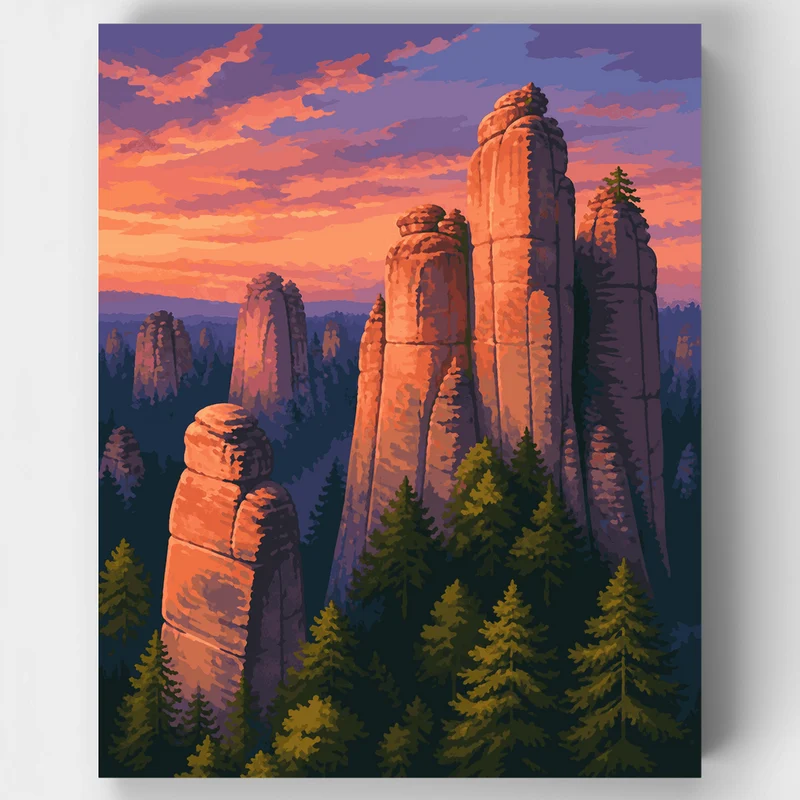 Bohemian Sandstone Towers - Paint by Numbers Kit