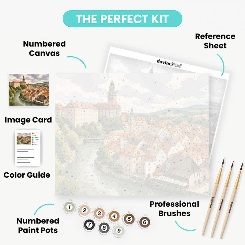 Cesky Krumlov Rooftops - Paint by Numbers Kit