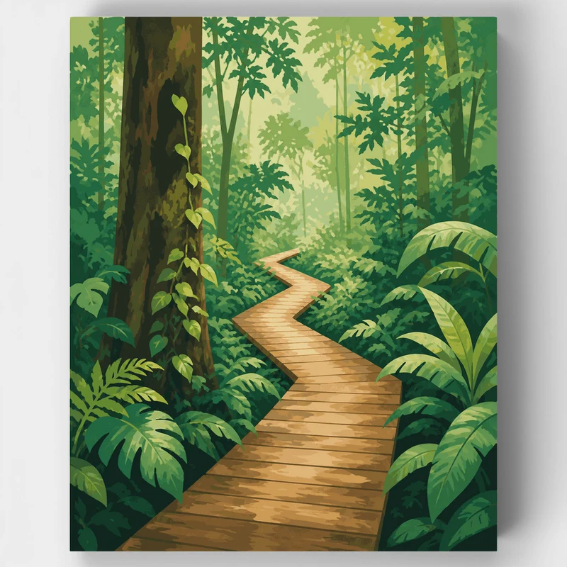 Rainforest Boardwalk Trail - Paint by Numbers Kit