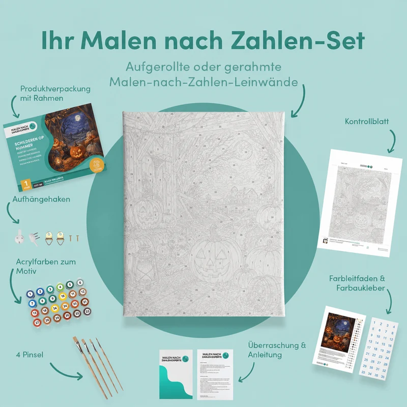Malen nach Zahlen – Kürbischaos in der Scheune