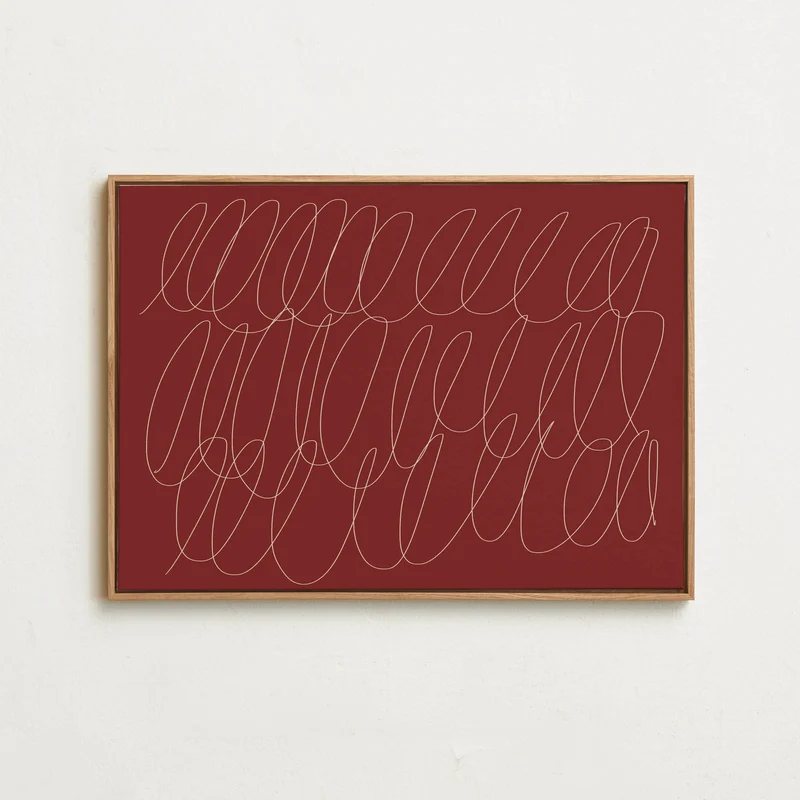Canvas - Sloppy Swirls Red