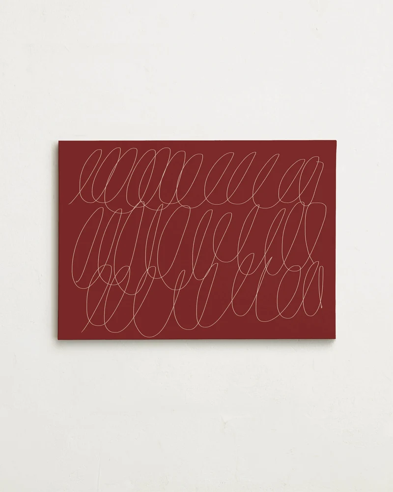 Canvas - Sloppy Swirls Red