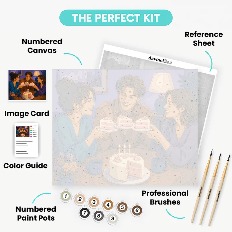 Cake Toast Friends - Paint by Numbers Kit