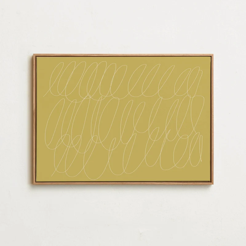 Canvas - Sloppy Swirls Mustard
