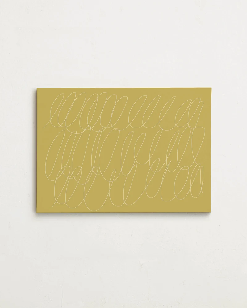 Canvas - Sloppy Swirls Mustard