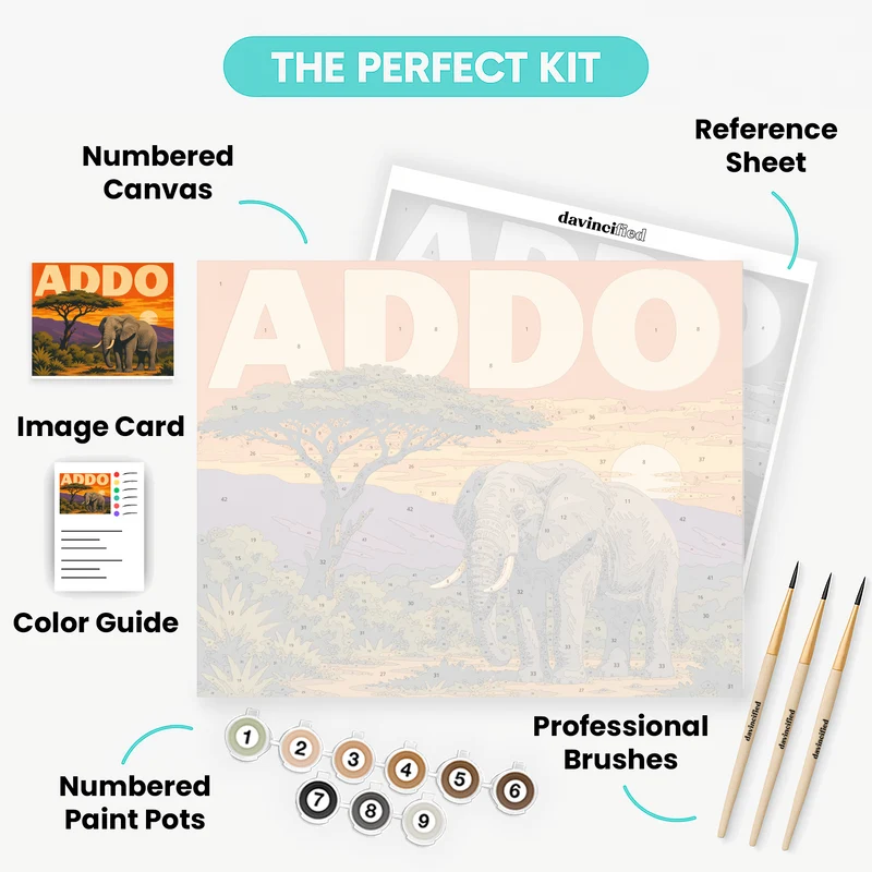 Addo Bull Elephant Sunset - Paint by Numbers Kit