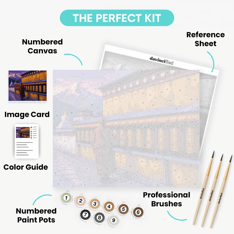 Monastery Prayer Wheels - Paint by Numbers Kit