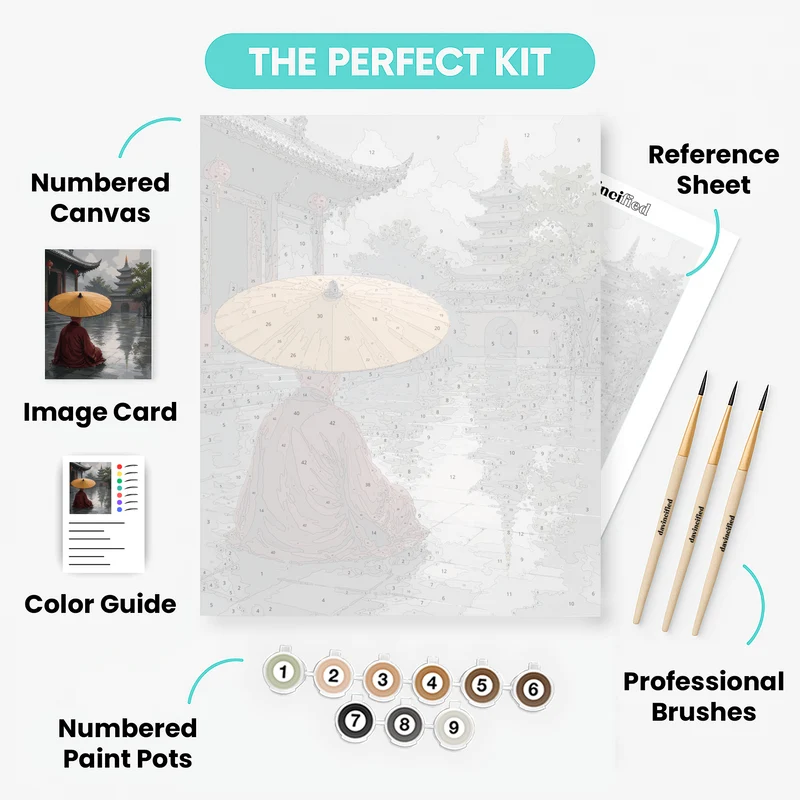 Monsoon Temple Umbrella - Paint by Numbers Kit