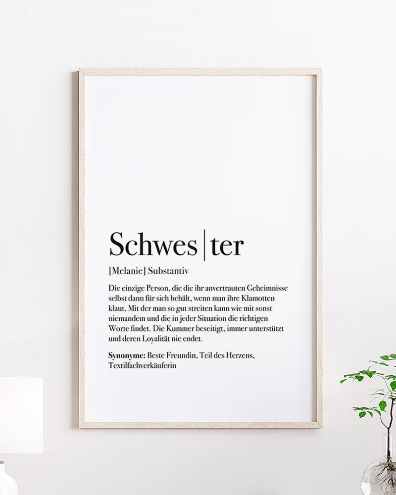 Definition Schwester - Poster