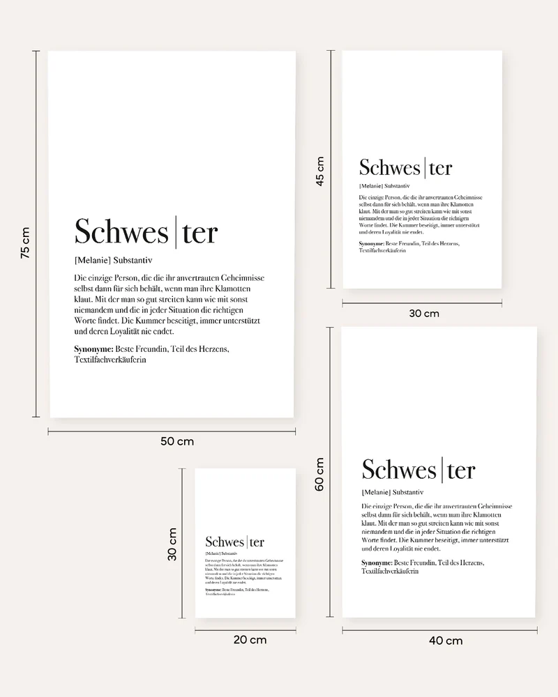 Definition Schwester - Poster