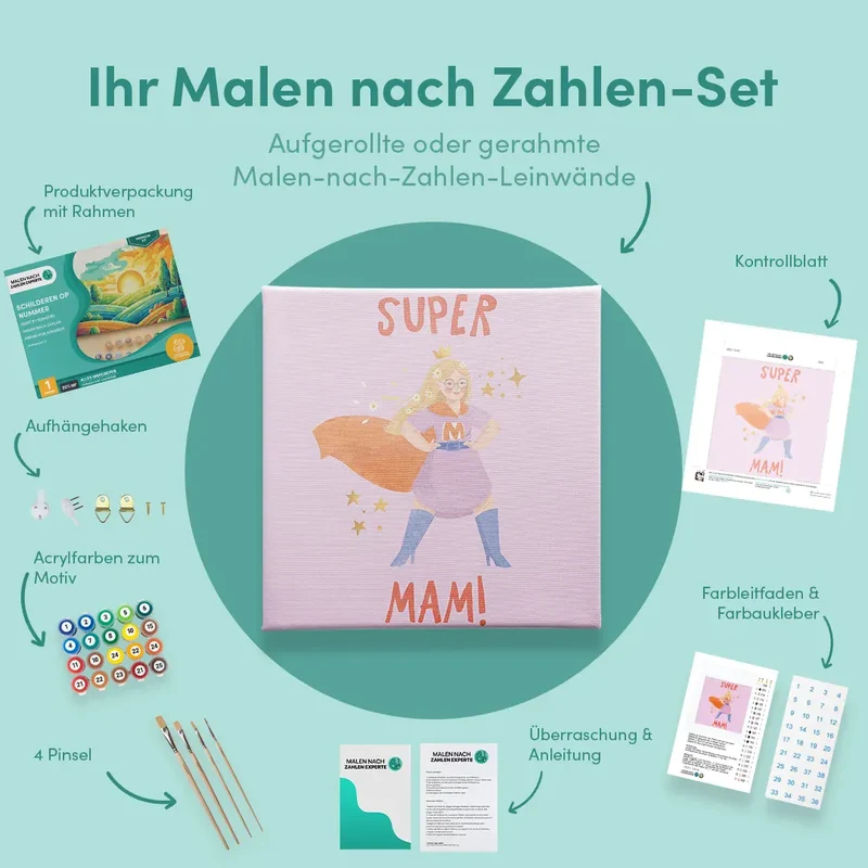 Malen nach Zahlen Super-Mama 2