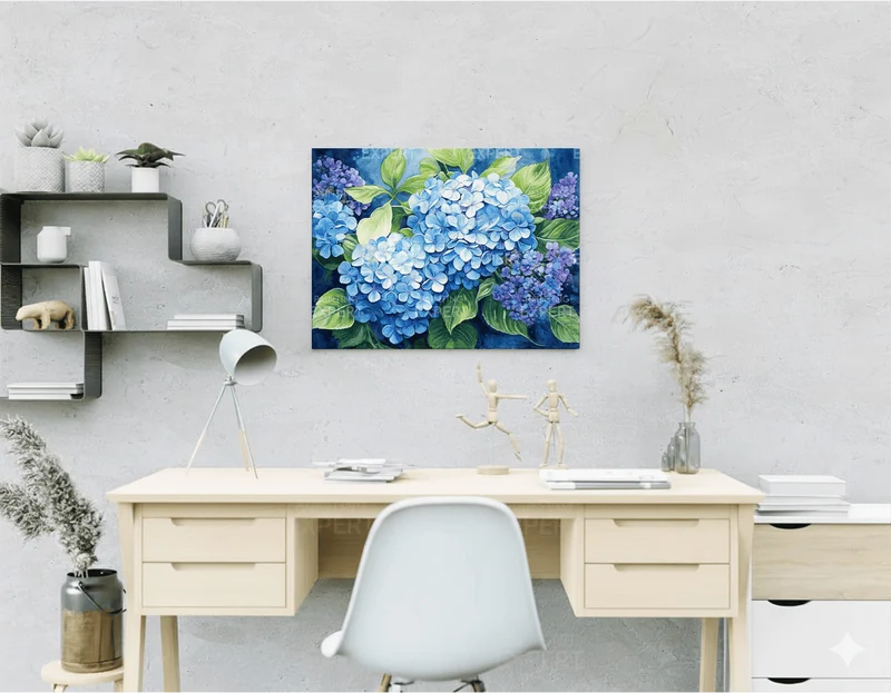 Malen nach Zahlen Blaue Hortensie