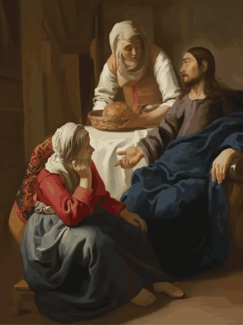 Malen nach Zahlen Christus im Haus von Martha und Maria