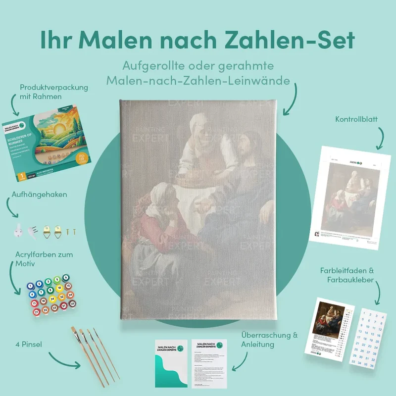 Malen nach Zahlen Christus im Haus von Martha und Maria