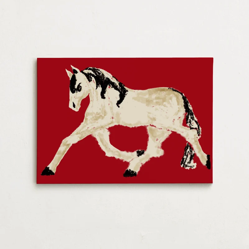 Canvas - Trotting Pony - Tomato Red