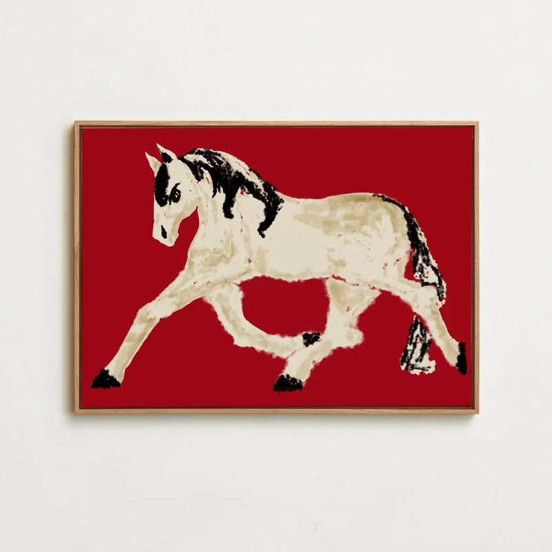 Canvas - Trotting Pony - Tomato Red