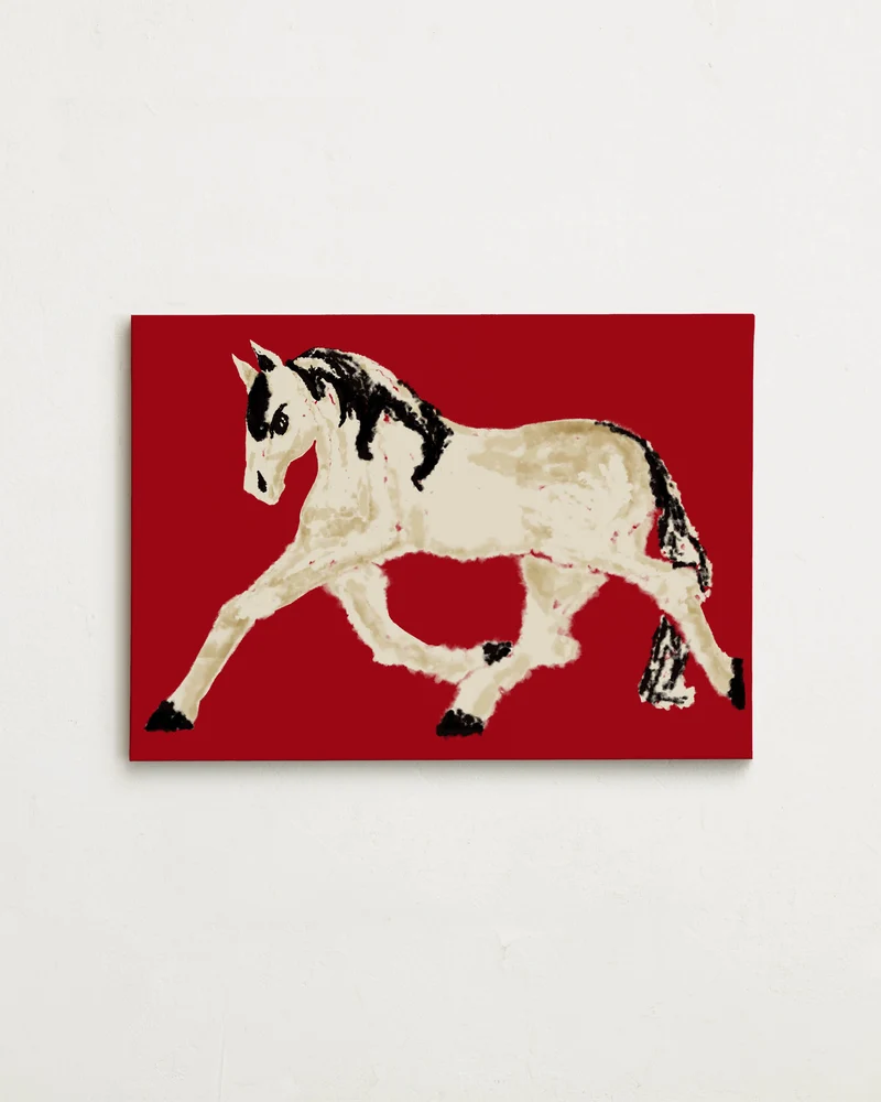 Canvas - Trotting Pony - Tomato Red