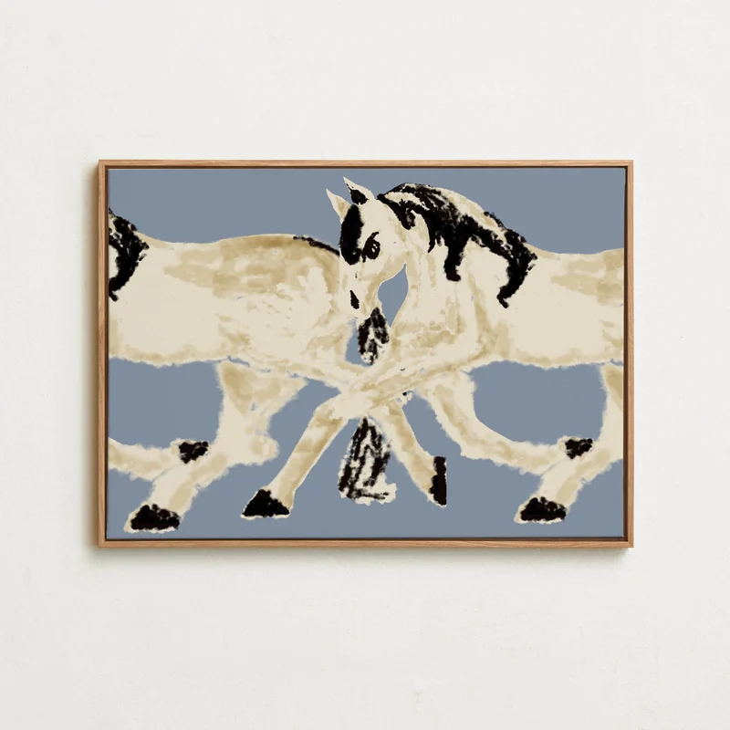 Canvas - Trotting With Friends - Milky Blue