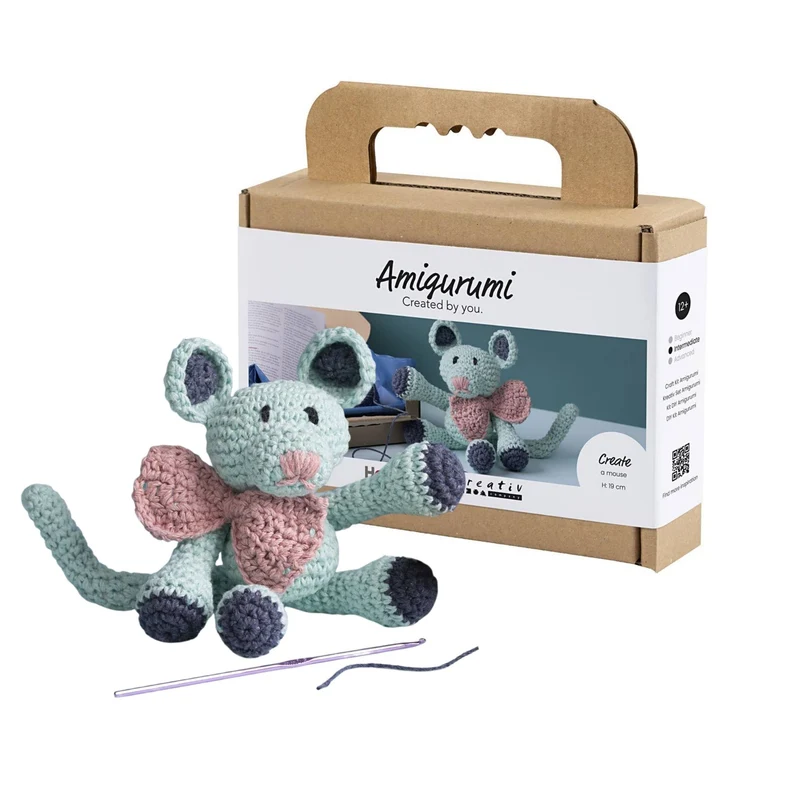 Creativ Company | Amigurumi Maus Häkelset DIY Baumwolle mint