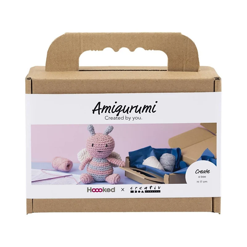 Creativ Company | Amigurumi Honigbiene Häkelset DIY Baumwolle Pastellfarben