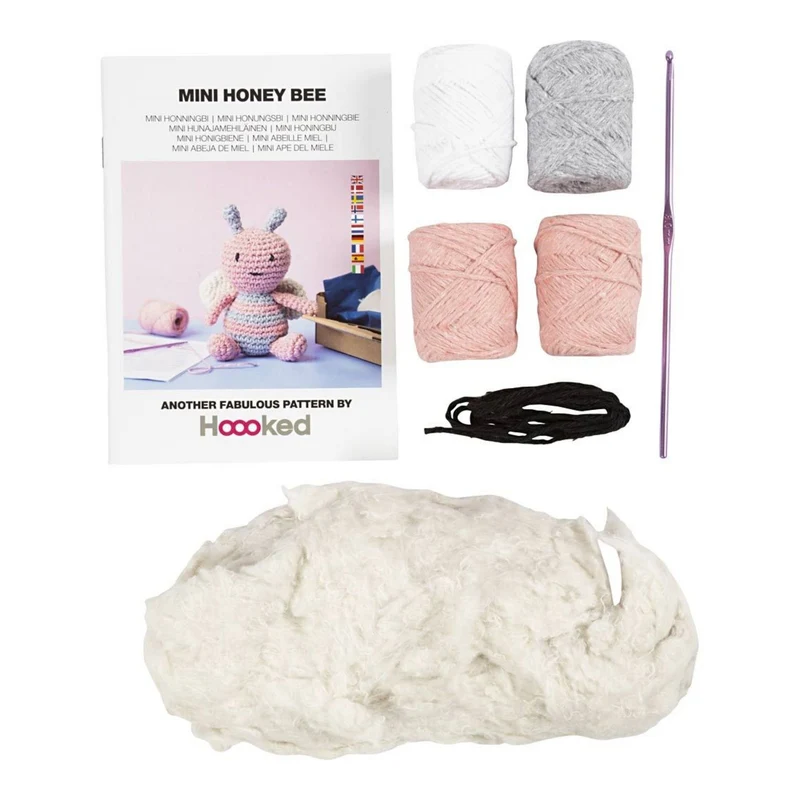 Creativ Company | Amigurumi Honigbiene Häkelset DIY Baumwolle Pastellfarben
