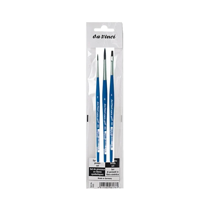 da Vinci | FORTE BASIC Synthetik Pinsel-Set 3-Set für Acryl-, Hobby- & Keramikmalerei