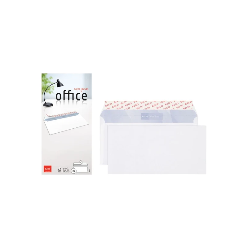 ELCO | Couvert C5/ Briefumschläge ohne Fenster, 80 g/m2, hochweiss, haftklebend