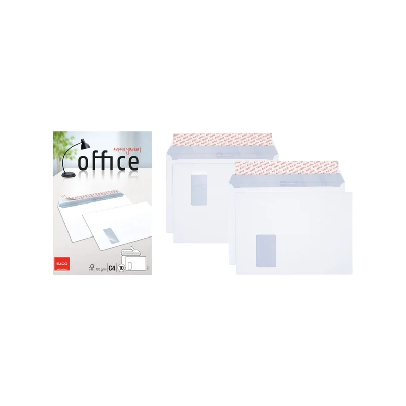 ELCO | Couvert C4 Briefumschläge mit Fenster, 120 g/m2, hochweiss, haftklebend