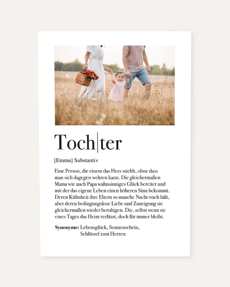 Definition Tochter - Foto-Poster