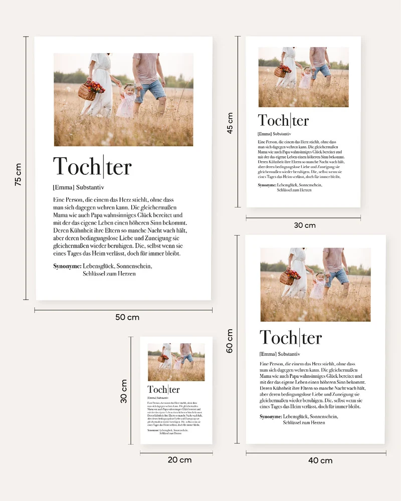 Definition Tochter - Foto-Poster