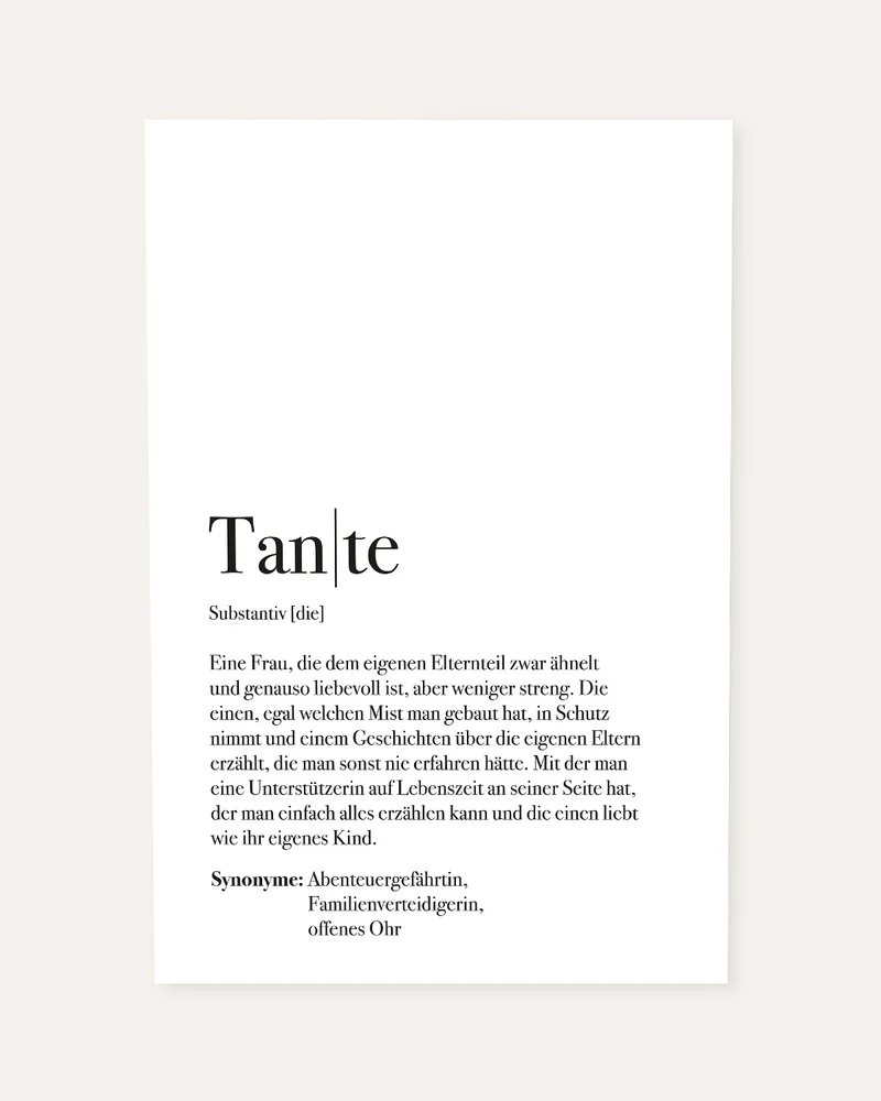 Definition Tante - Poster