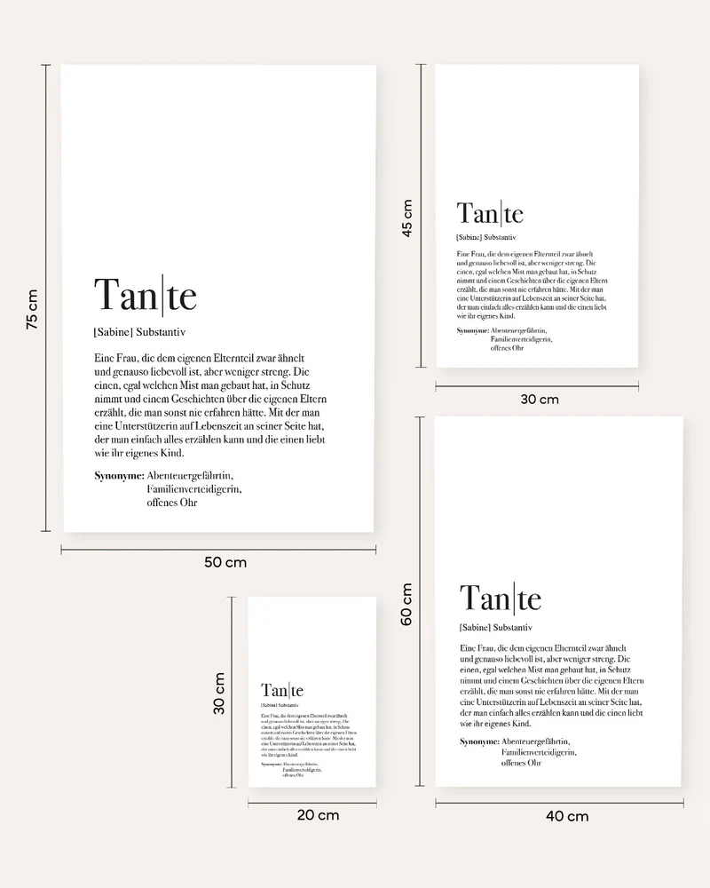 Definition Tante - Poster