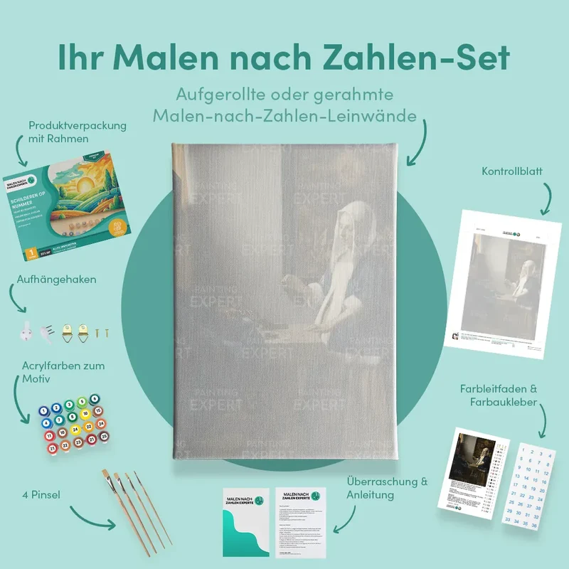 Malen nach Zahlen Frau mit einer Waage