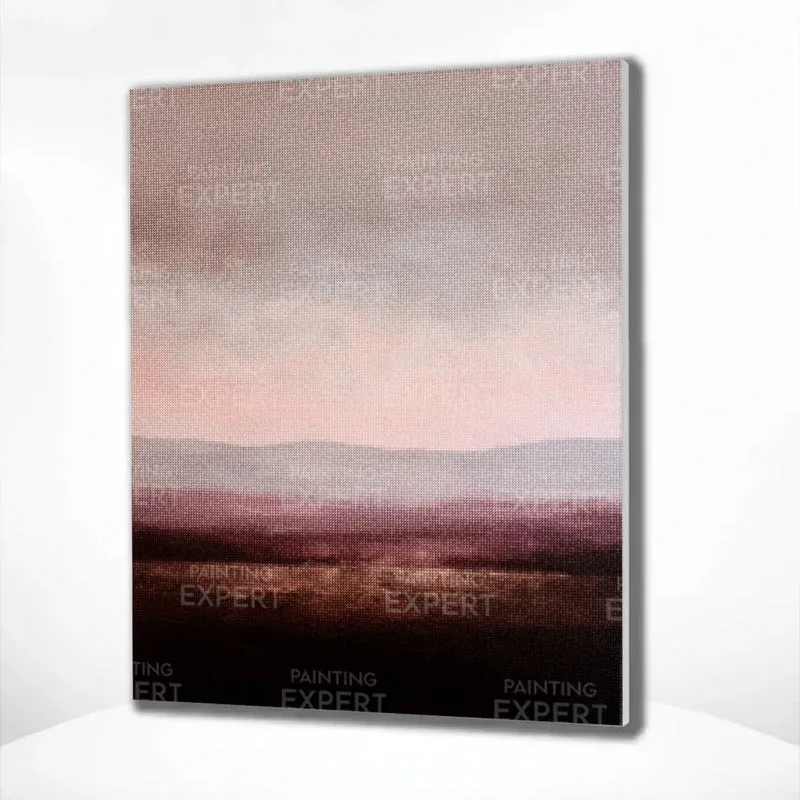 Diamond Painting Abstrakte minimalistische Landschaft in Lila, Taupe und Bordeauxrot