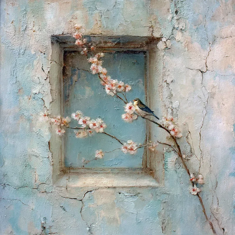 Diamond Painting Blühendes Fenster zur Vergangenheit