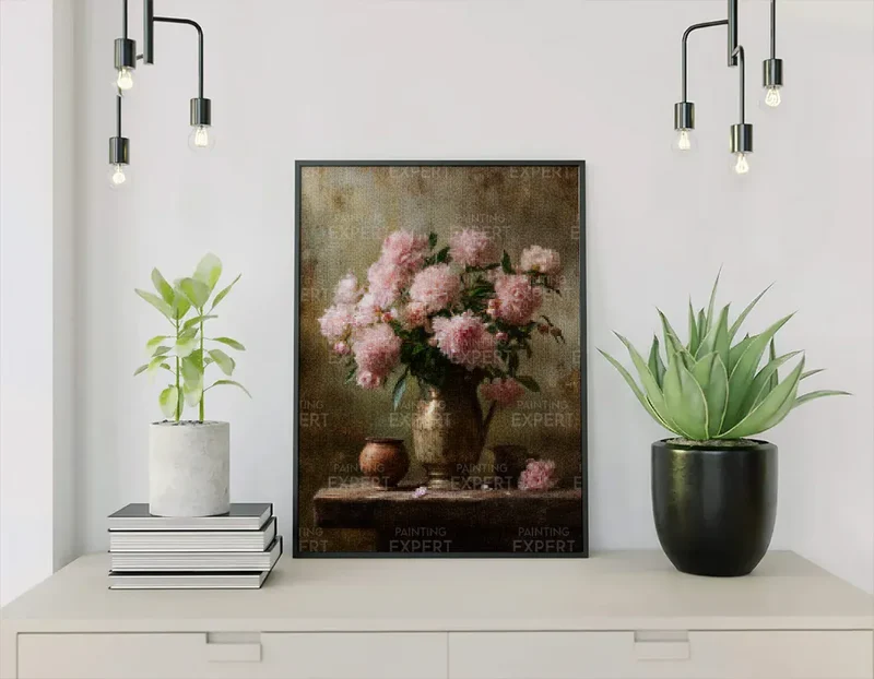 Diamond Painting Brocante Rosa Pfingstrosen