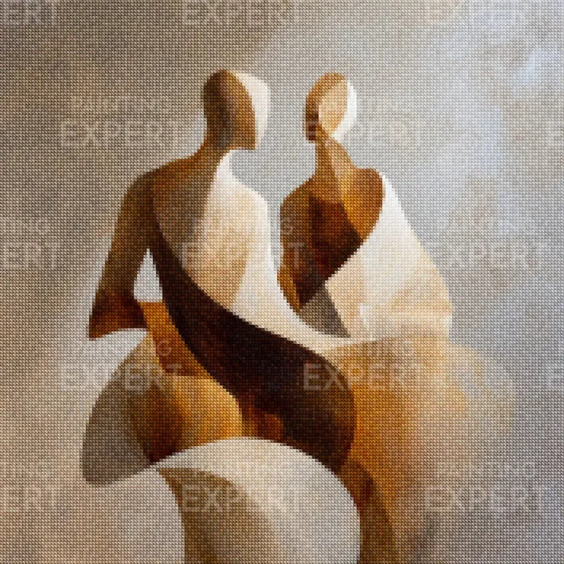 Diamond Painting Fließendes Paar Abstrakte Figur