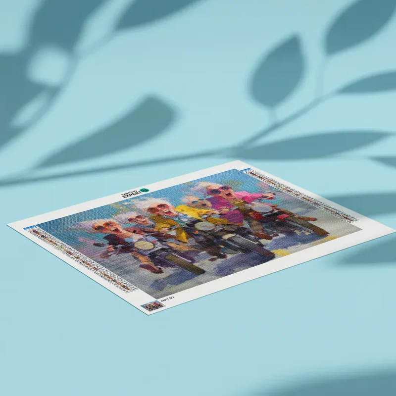 Diamond Painting Gemütliche Damen beim Motorradfahren