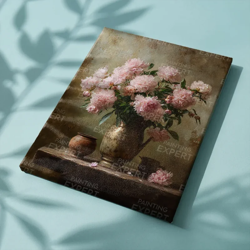 Malen nach Zahlen Brocante Rosa Pfingstrosen