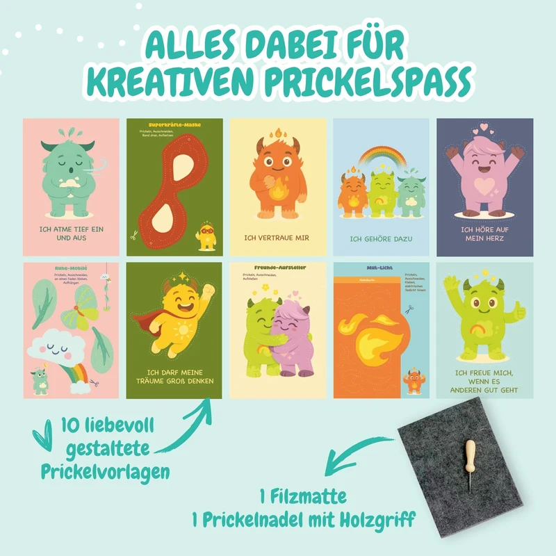 Prickelset Mutmachbande mit 10 Vorlagen