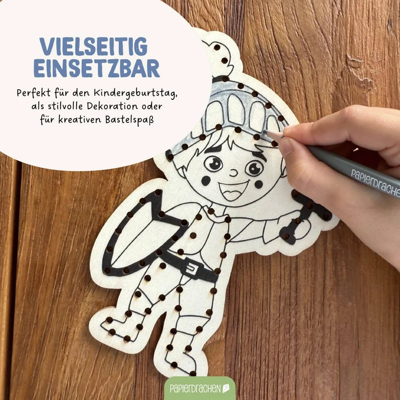 Papierdrachen DIY Fädelset aus Holz - Berufe & Abenteuer