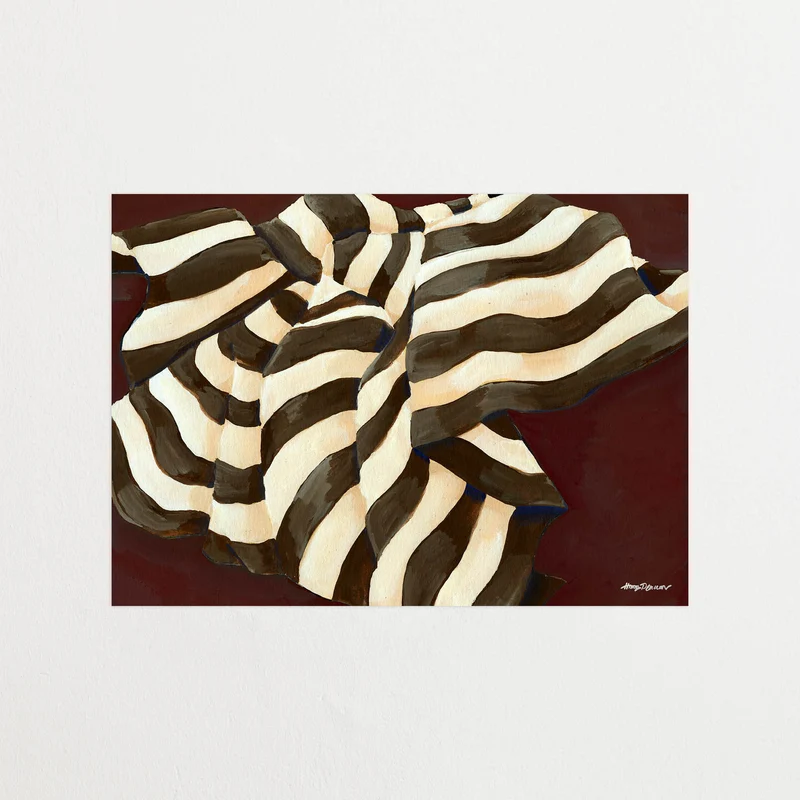 Striped Throw Burgundy