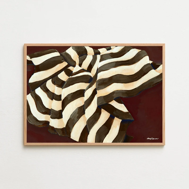 Striped Throw Burgundy