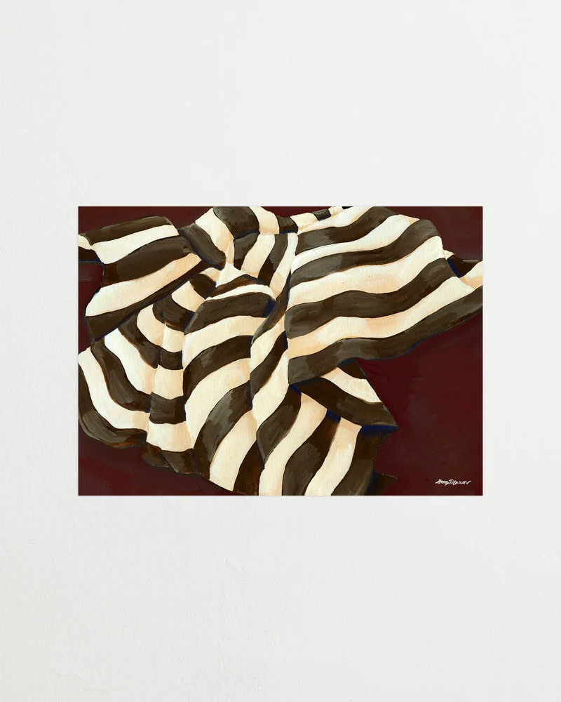 Striped Throw Burgundy