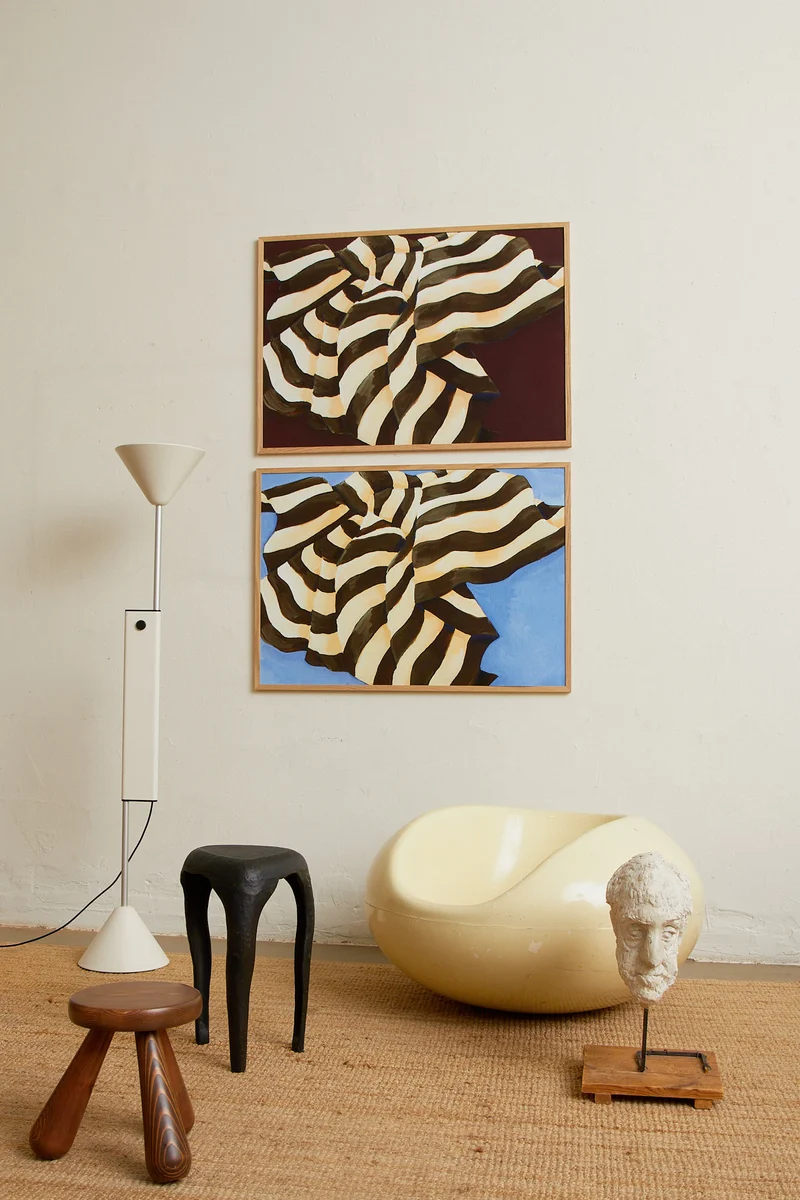 Striped Throw Burgundy