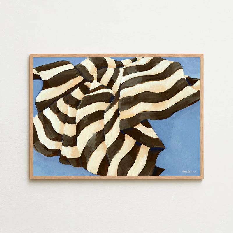 Striped Throw Sky Blue