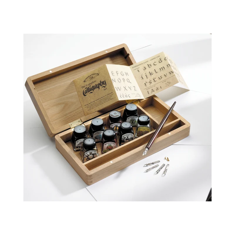 WINSOR & NEWTON Kalligrafie-Set im edlen Holzkasten