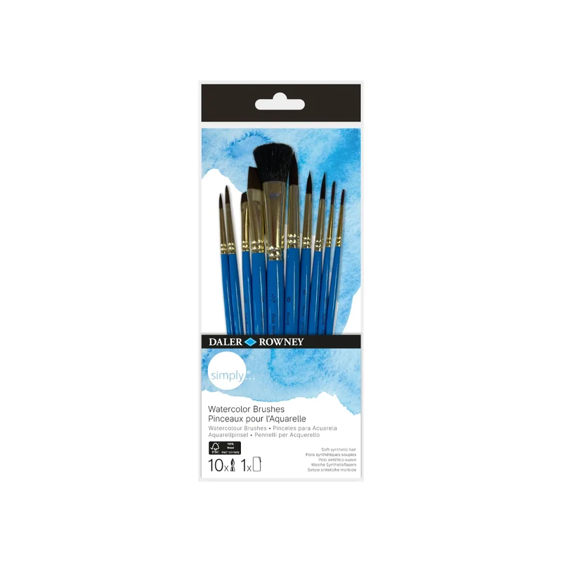 DALER ROWNEY Simply Pinselset AQUARELL (10 ST, Mischung)