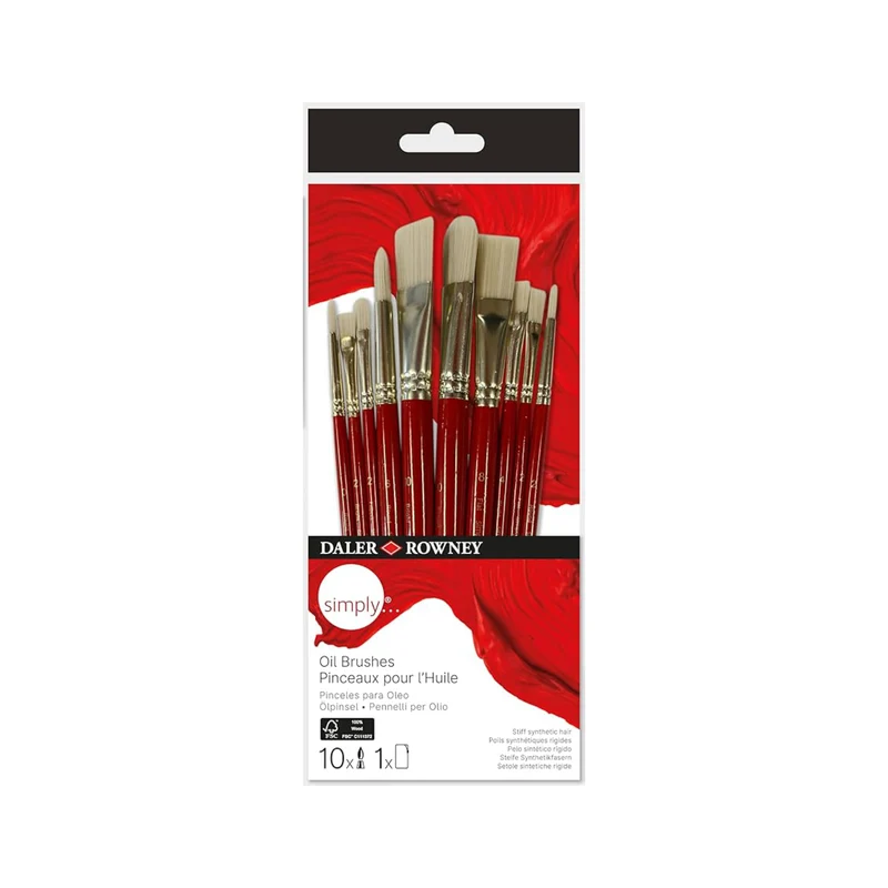 DALER ROWNEY Simply Pinselset ÖL (10 ST, Mischung)